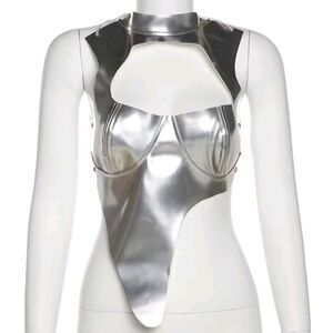 Silver Metallic Women's Top